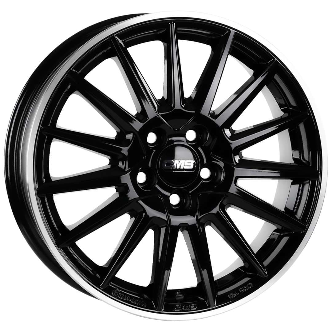 R15 X 6 4X100 ET47 54.1 CMS CMS-1264 Black Polished LIP