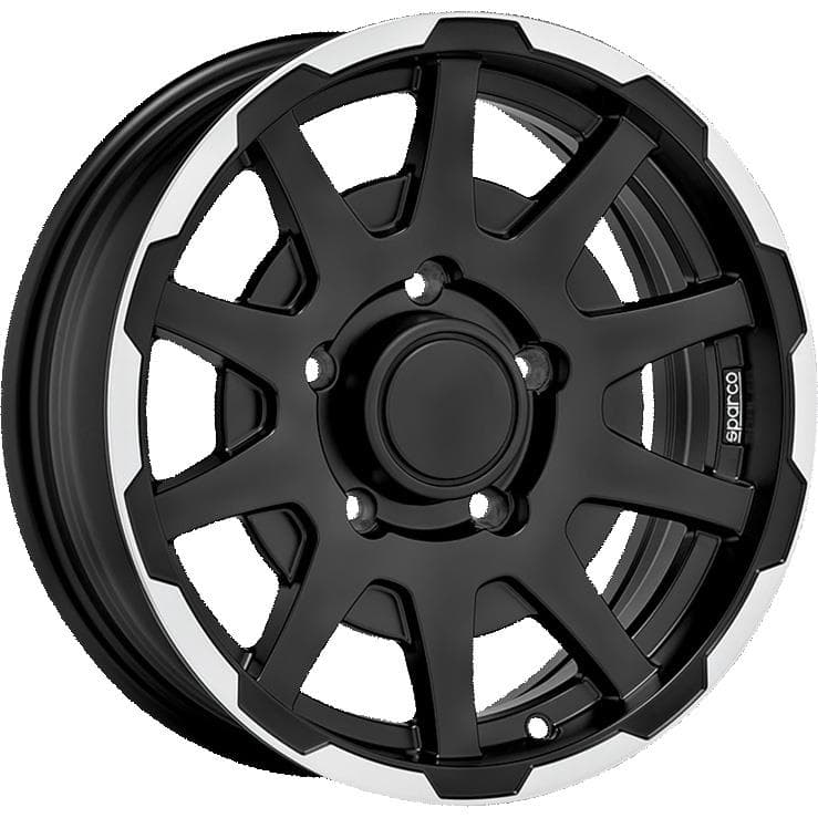 R16 X 5.5 5X139.7 ET0 108.1 SPARCO Dakar Matt Black Lip Polish