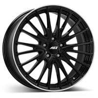 R18 X 8.5 5X112 ET52 66.6 AEZ Berlin Black/polished lip