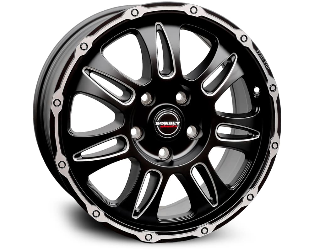 R18 X 8 5X130 ET45 84.1 BORBET CW8 (Max Load: 1200 Kg) Made in Germany Black Rim Window Polished Matt