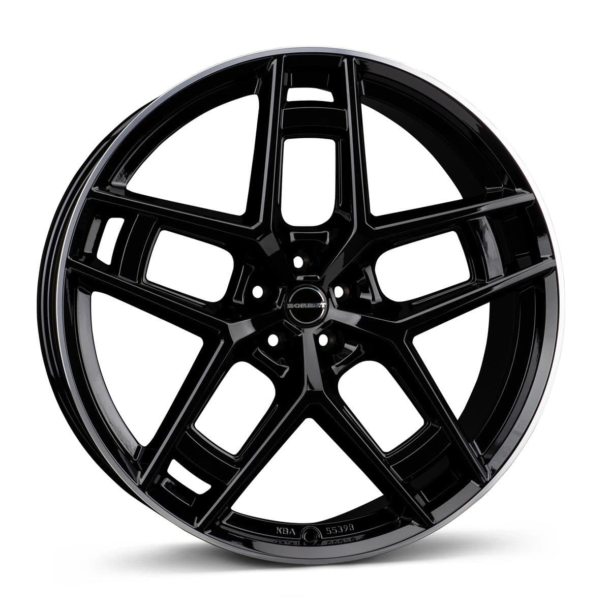 R24 X 10.5 5X112 ET20 66.6 BORBET TF black rim polished glossy