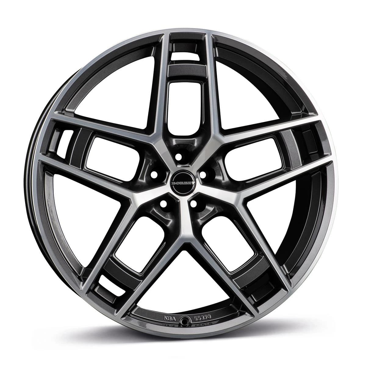 R24 X 10.5 5X112 ET20 66.6 BORBET TF graphite polished glossy