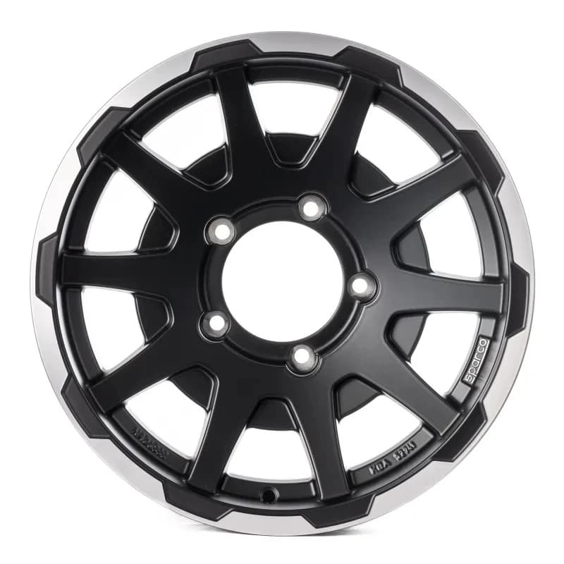 R16 X 5.5 5X139.7 ET5 108.1 SPARCO Dakar Matt Black Lip Polish NO CAP