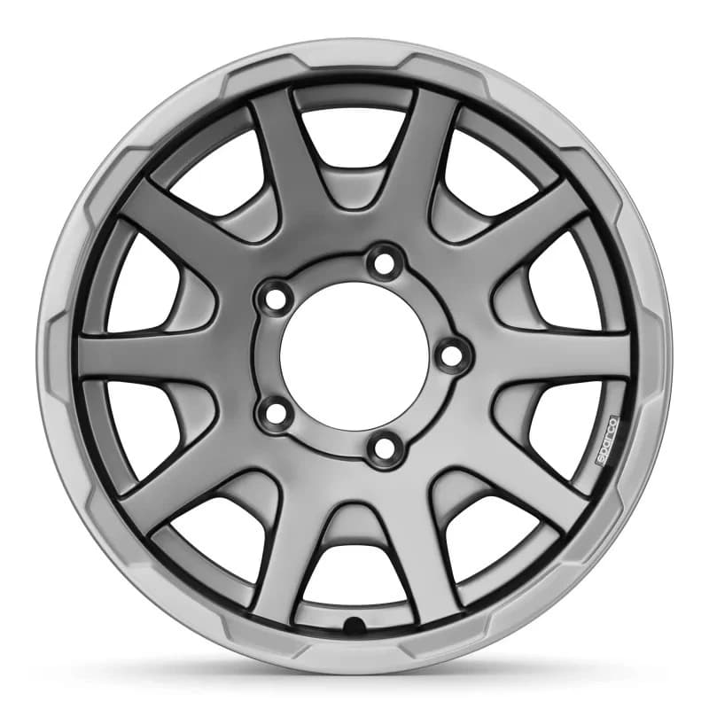 R16 X 5.5 5X139.7 ET5 108.1 SPARCO Dakar Matt Dark Greey Lip Polished NO CAP