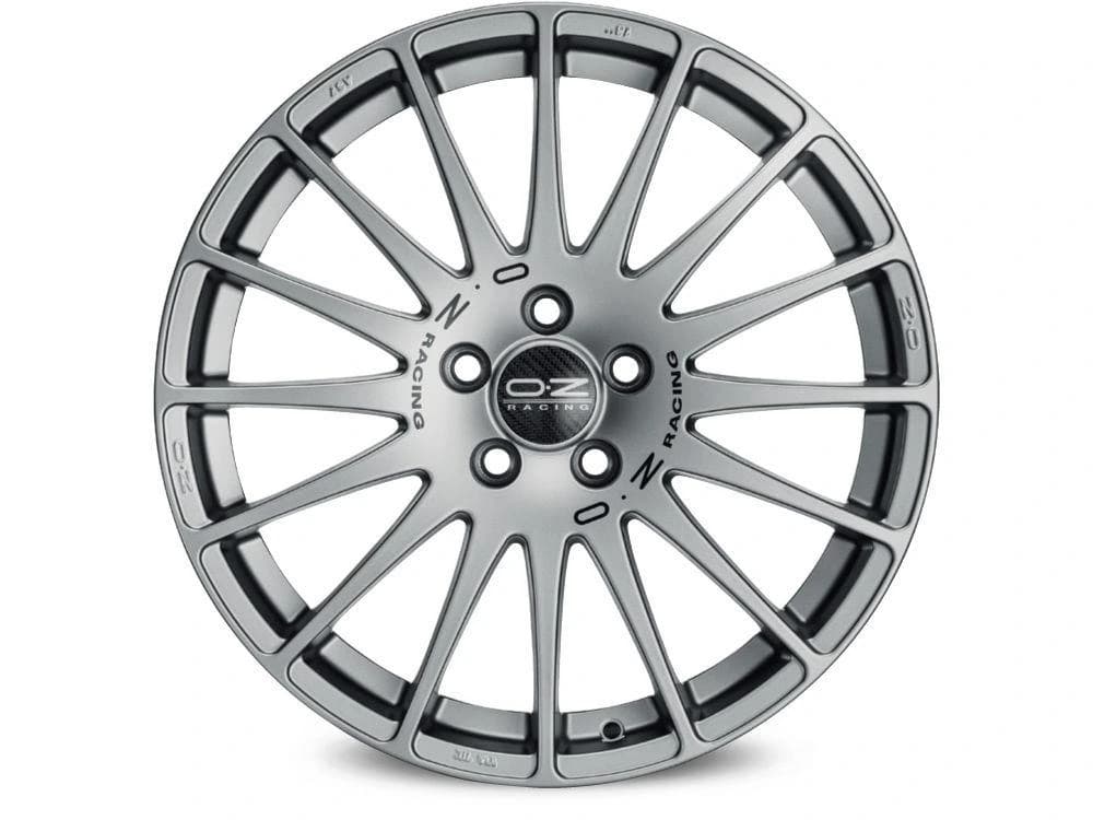 R14 X 6 4X100 ET36 68.1 OZ RACING Superturismo GT Grigio Corsa Black Lettering