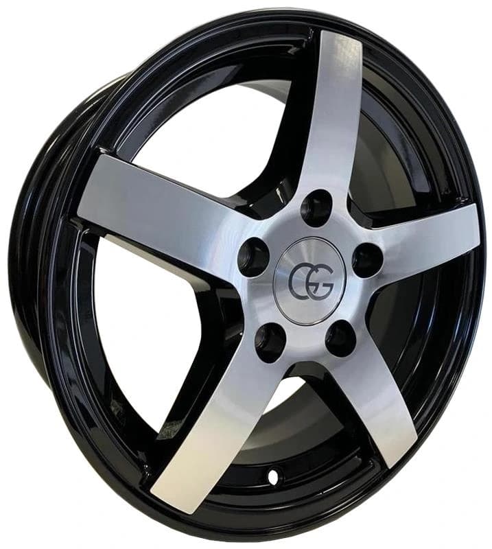 R14 X 5.5 4X100 ET30 57.1 GG Trailer Black Polished