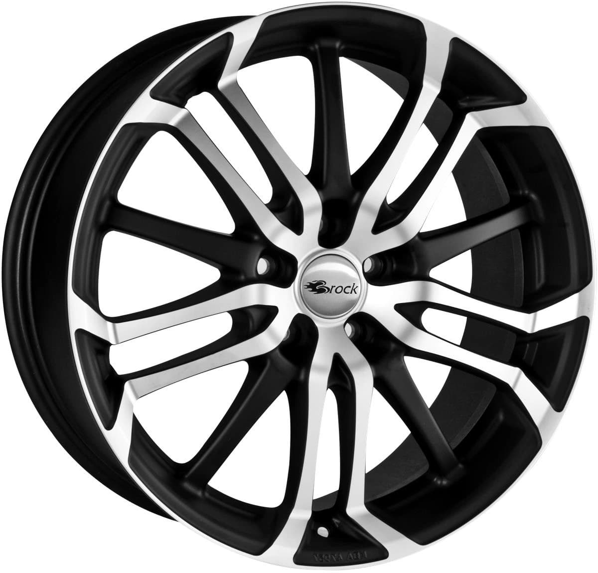 R17 X 7.5 4X114.3 ET38 72.6 BROCK B26 Schwarz Matt Voll-Poliert (SMVP)