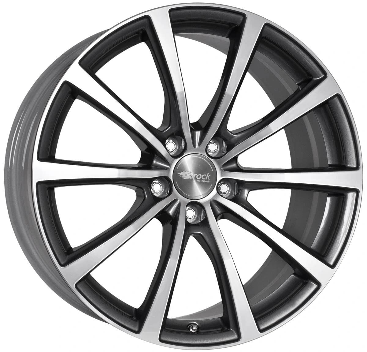 R21 X 9 5X127 ET55 71.6 BROCK B32 Himalaya Grey Voll-Poliert (HGVP)