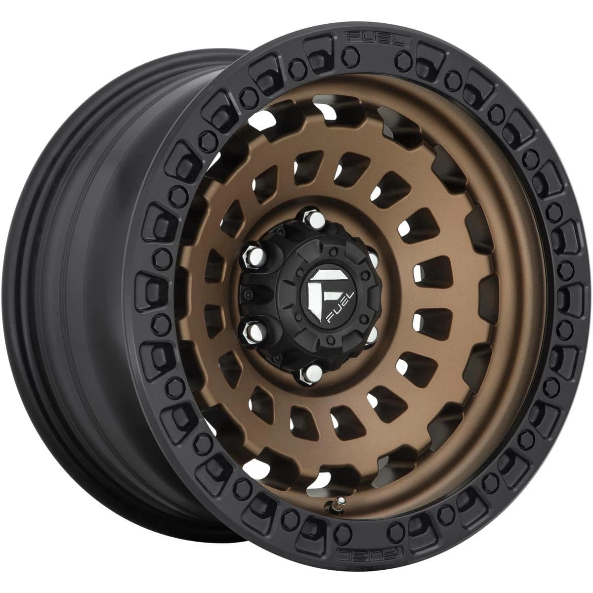 R17 X 8 5X114.3 ET38 56.6 FUEL D634 Zephyr Matte Bronze Black Bead Ring