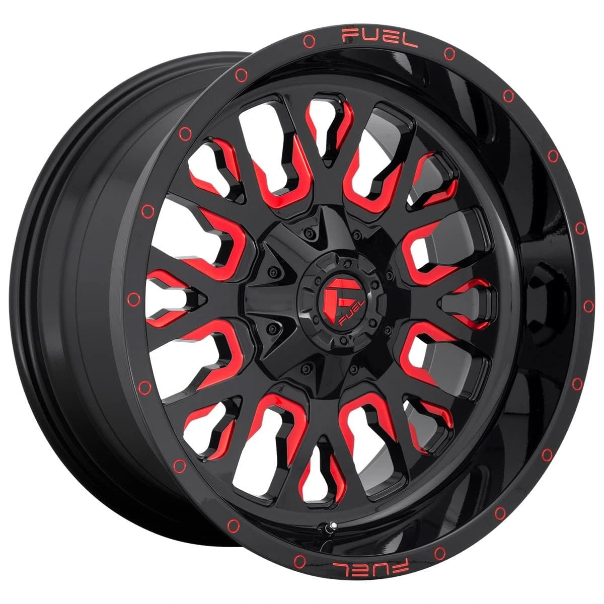 R22 X 10 6X139.7 ET-19 106.1 FUEL D612 Stroke Gloss Black Red Tinted Clear