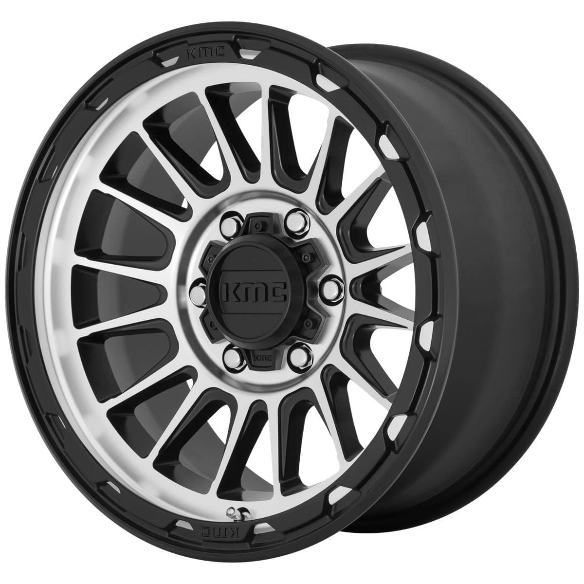 R16 X 8 5X150 ET0 110.1 KMC KM542 Impact Satin Black Machined