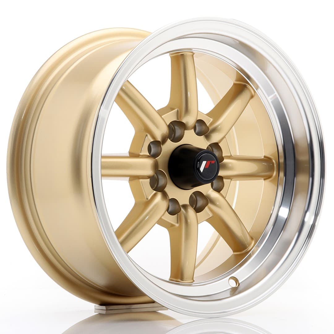 R14 X 7 4X100 ET0 73.1 JR WHEELS JR19 Gold