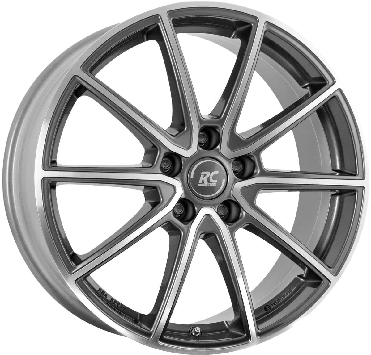 R19 X 7.5 5X105 ET38 56.6 RC DESIGN RC32 Himalaya Grey Voll-Poliert (HGVP)