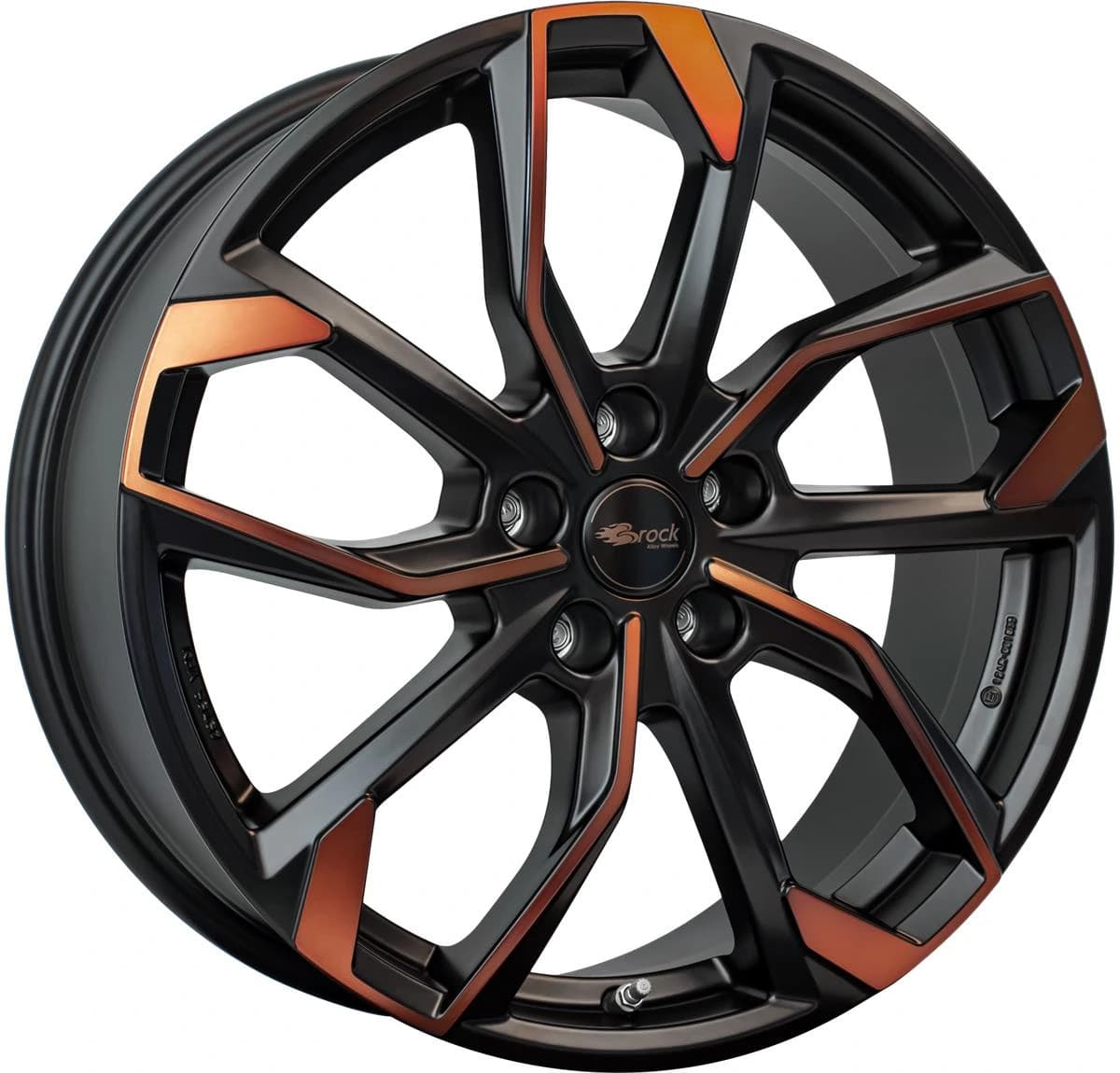 R19 X 7.5 5X112 ET50 57.1 RC DESIGN RC34 Black Orange Matt (BOM)