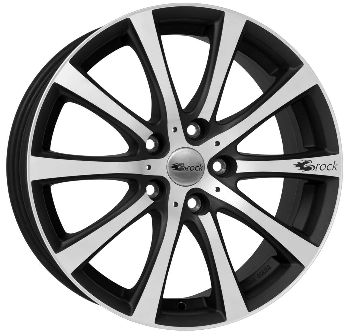 R16 X 7 4X108 ET42 63.4 BROCK B21 Schwarz Matt Voll-Poliert (SMVP)