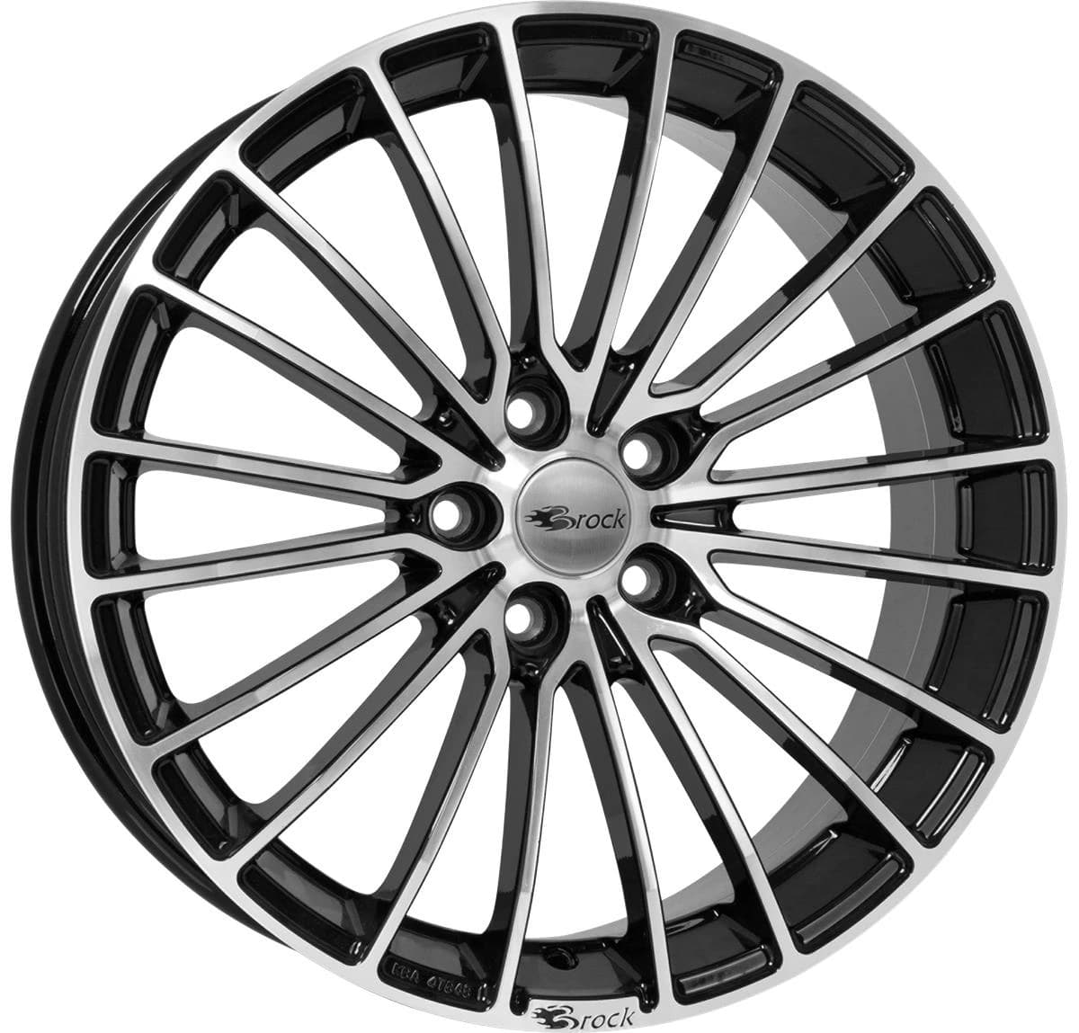 R17 X 7 4X114.3 ET38 72.6 BROCK B24 Schwarz Glanz Voll-Poliert (SGVP)