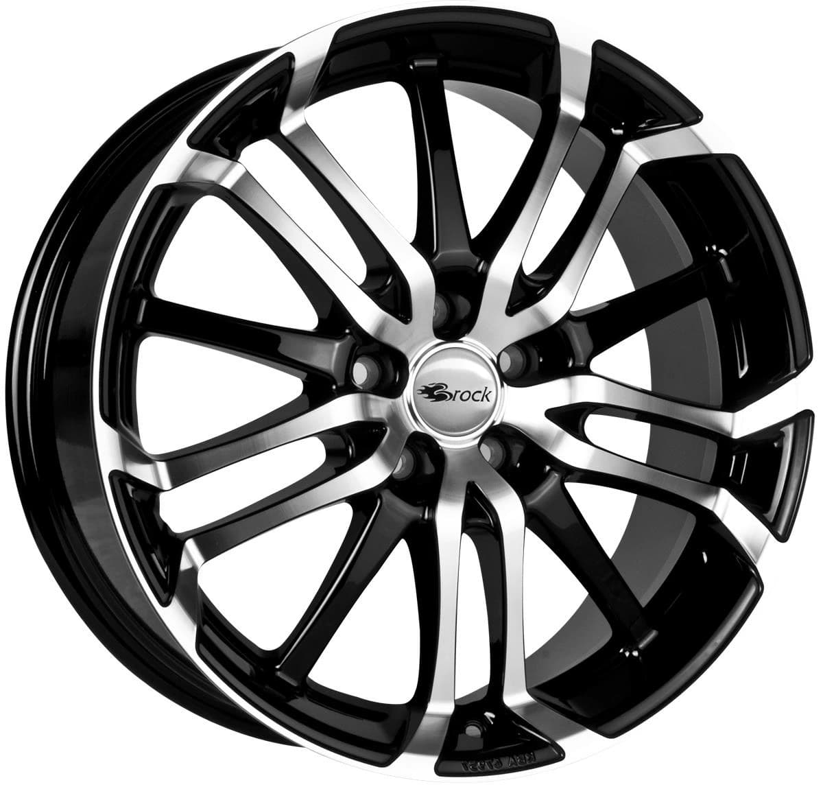 R17 X 7.5 4X114.3 ET38 72.6 BROCK B26 Schwarz Glanz Voll-Poliert (SGVP)
