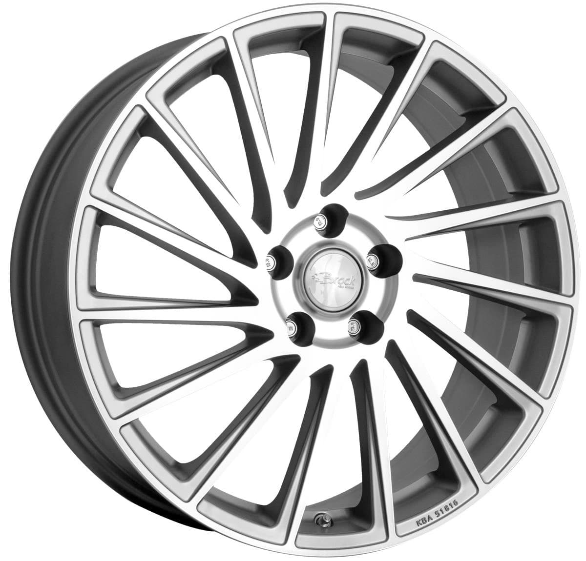R19 X 7.5 4X108 ET38 63.4 BROCK B39 Ferric Grey Voll-Poliert (FGVP)