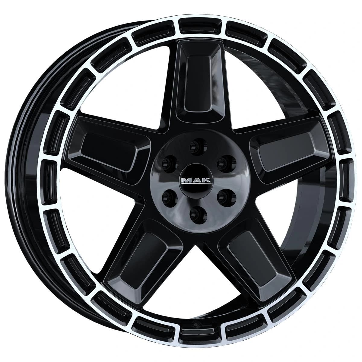 R20 X 9 5X127 ET45 71.6 MAK Trek Gloss Black Mirror Ring